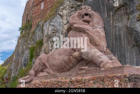 Belfort, France - 09 04 2021 : le Lion de Bartholdi Banque D'Images