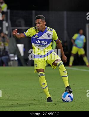 Alex Sandro de Juventus 22 septembre 2021 ; Picco Stadium, la Spezia, Italie ; Serie A football, Spezia FC contre Juventus FC : Banque D'Images