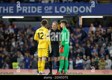 Londres, Royaume-Uni. 22 septembre 2021. Lors du troisième tour de la coupe EFL Carabao entre Chelsea et Aston Villa à Stamford Bridge, Londres, Angleterre, le 22 septembre 2021. Photo de Carlton Myrie. Utilisation éditoriale uniquement, licence requise pour une utilisation commerciale. Aucune utilisation dans les Paris, les jeux ou les publications d'un seul club/ligue/joueur. Crédit : UK Sports pics Ltd/Alay Live News Banque D'Images