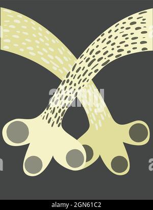 Deux pattes d'animaux, symbole de l'amitié. SPE 10 Illustration de Vecteur