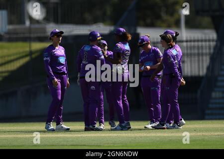 SYDNEY, AUSTRALIE - 03 NOVEMBRE : Hobart célèbre le cricket d'Amy Satterthwaite des Melbourne Renegades pendant la semaine 2, le match de cricket de la Big Bash League féminin entre Hobart Hurricanes et Melbourne Renegades, le 03 novembre 2020, à Blacktown ISP, en Australie. Crédit : Steven Markham/Speed Media/Alay Live News Banque D'Images