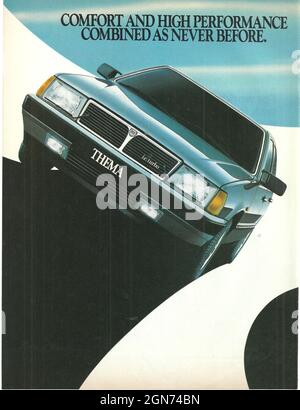 Publicité vintage de Lancia Thema 1970 1980 Banque D'Images