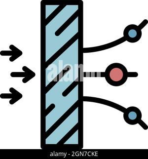 Icône de vue latérale de l'objectif diffus. Contour lentille diffuse vue latérale vecteur icône couleur plat isolé Illustration de Vecteur