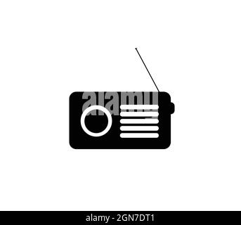 icône radio, symbole radio plat sur fond blanc Illustration de Vecteur