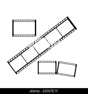 Vecteur de bobine de film, icône de bande de film vierge, conception de bobine de caméra Illustration de Vecteur