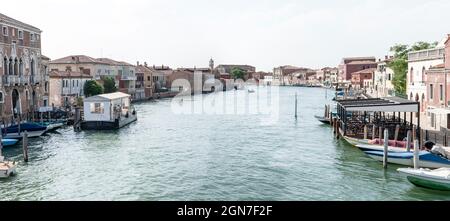 Vue d'ensemble du canal de Cannareggio à Murano, Venise Banque D'Images