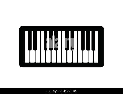 Illustration vectorielle piano, symbole de mot-clé piano isolé sur fond blanc Illustration de Vecteur