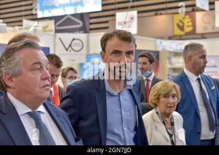 Maire de Lyon Gregory Doucet assistant à l'inauguration de Sirha 2021 à Lyon, France, le 23 septembre 2021. Photo de Julien Reynaud/APS-Medias/ABACAPRESS.COM Banque D'Images