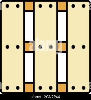 Chargement de la palette. Contour chargement palette vecteur icône couleur isolé plat Illustration de Vecteur