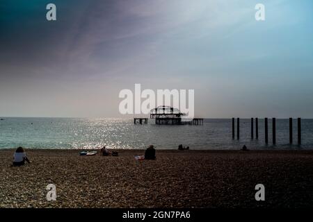 Brighton, Sussex, Angleterre. Royaume-Uni, mardi, 21/09/2021, vues générales, West Beach Area, [Crédit obligatoire : Pete SPURRIER]. Banque D'Images