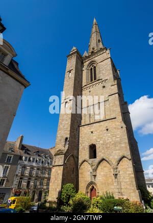 Le clocher, abbaye Saint-Sauveur, Redon (35600), Bretagne, France. Banque D'Images