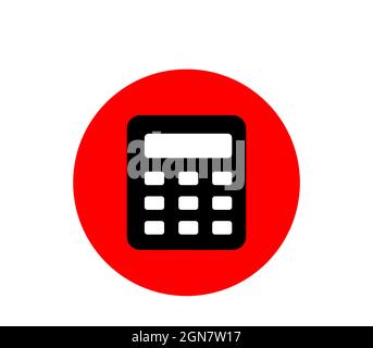 Icône de la calculatrice, illustration vectorielle du symbole de la calculatrice sur fond blanc Illustration de Vecteur