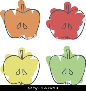Contour pomme - illustration vectorielle Illustration de Vecteur