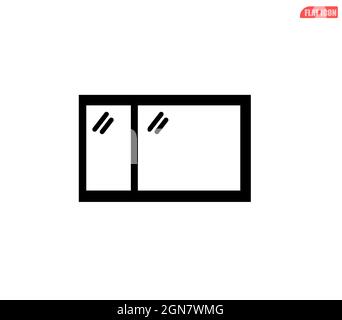 Icône de fenêtre isolée sur fond blanc, symbole de fenêtre Illustration de Vecteur