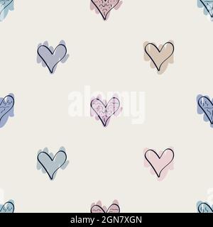Coeurs dessinés à la main - fond vectoriel Illustration de Vecteur