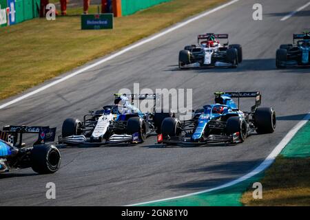 # 6 Nicholas Latifi (CAN, Williams Racing), # 31 Esteban Ocon (FRA, Alpine F1 Team), Grand Prix de F1 d'Italie à l'Autodromo Nazionale Monza le 12 septembre 2021 à Monza, Italie. (Photo de HOCH ZWEI) Banque D'Images