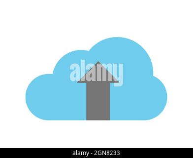 Icône de service Cloud isolée sur fond blanc, icône de stockage Cloud Illustration de Vecteur