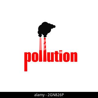 Logo pollution isolé sur fond blanc, illustration vectorielle créative de pollution Illustration de Vecteur