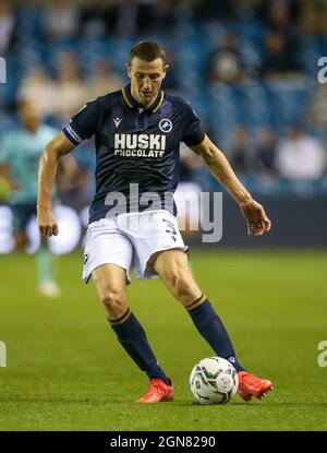 Murray Wallace de Millwall en action lors du troisième tour de la Carabao Cup au Den, Londres. Date de la photo: Mercredi 22 septembre 2021. Banque D'Images