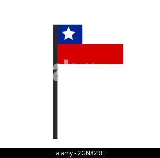 Drapeau chilien isolé sur fond blanc, illustration du vecteur du drapeau chilien Illustration de Vecteur