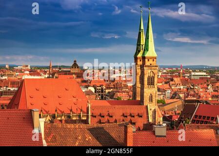 Nuremberg, Allemagne - ville médiévale pittoresque dans la Franconie historique, Bavière. Banque D'Images
