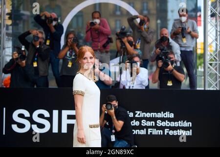 Saint-Sébastien, Espagne. Septembre 23 2021: Jessica Chastain arrive à l'hôtel Maria Cristina lors du 69e Festival International du film de San Sebastian le 23 septembre 2021 à Donostia/San Sebastian, Espagne crédit: MPG/Alay Live News Banque D'Images