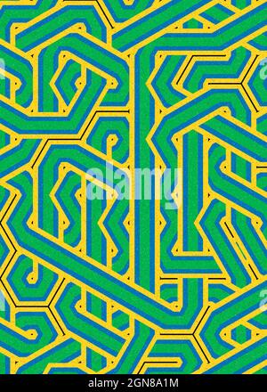 Illustration de la conception d'arrière-plan art Hexagon Tile Connection générée par ordinateur Illustration de Vecteur