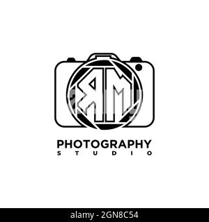 Logo RM lettre Photographie géométrique modèle de forme de caméra vecteur Illustration de Vecteur