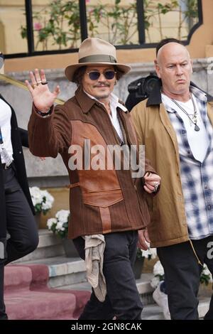 Saint-Sébastien, Espagne. 23 septembre 2021. Johnny Depp quitte l'hôtel Maria Cristina à la 69e édition du festival du film de San Sebastian, le 23 septembre 2021 crédit: CORDEL PRESS/Alay Live News Banque D'Images