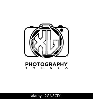 XJ logo lettre Photographie géométrique modèle de forme de caméra vecteur Illustration de Vecteur