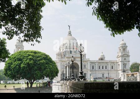 Victoria Memorial, Kolkata , Inde . Un monument historique de l'architecture indienne. Il a été construit entre 1906 et 1921 pour commémorer la reine Victoria Banque D'Images