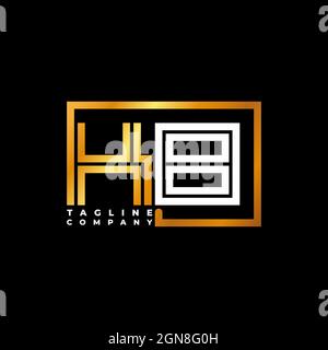 KB logo lettre monogramme ligne de forme modèle vectoriel doré. Société de monogramme d'affaires Illustration de Vecteur