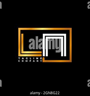 LN logo lettre monogramme ligne de forme doré modèle vectoriel. Société de monogramme d'affaires Illustration de Vecteur