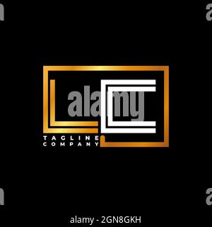 Logo LC lettre monogramme ligne de forme doré modèle vectoriel. Société de monogramme d'affaires Illustration de Vecteur