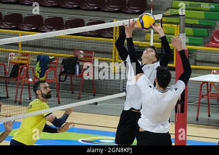 Vérone, Italie. 23 septembre 2021. Set by Luca Spirito - Verona Volley pendant Verona Volley vs Hebar Pazardzhik, Volleyball Test Match à Verona, Italie, septembre 23 2021 crédit: Independent photo Agency/Alamy Live News Banque D'Images