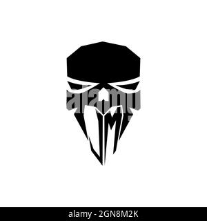 Logo JM initial eSport gaming. Tête moderne modèle en forme de crâne logo vectoriel Illustration de Vecteur