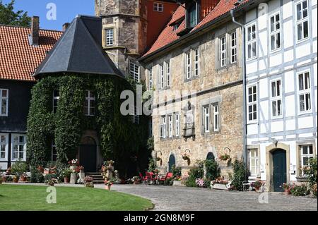 Cour intérieure du manoir de Münchhausen à Apelern Banque D'Images