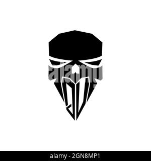 Logo de jeu QV initial eSport. Tête moderne modèle en forme de crâne logo vectoriel Illustration de Vecteur