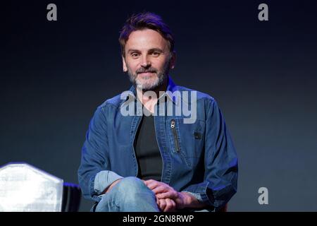 Madrid, Espagne. 23 septembre 2021. L'acteur Fernando Tejero vu lors de la présentation de "brouillage" au Théâtre Maravillas. Crédit : SOPA Images Limited/Alamy Live News Banque D'Images