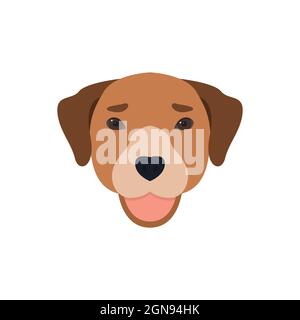Joli visage de chien avec la languette vers l'extérieur. Illustration vectorielle. Illustration de Vecteur