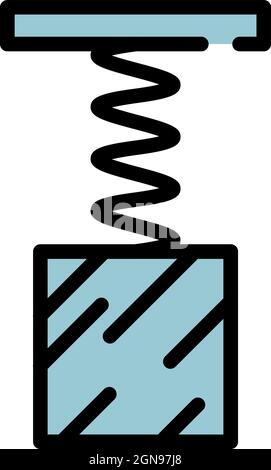 Icône de force de ressort. Contour de l'icône de vecteur de force du ressort couleur isolé à plat Illustration de Vecteur