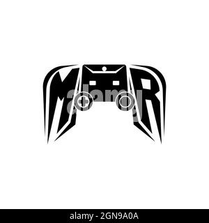 LOGO DE JEU DE M. initial eSport. Modèle vectoriel de style de forme de console de jeux Illustration de Vecteur