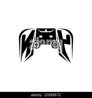 Logo NY initial eSport gaming. Modèle vectoriel de style de forme de console de jeux Illustration de Vecteur