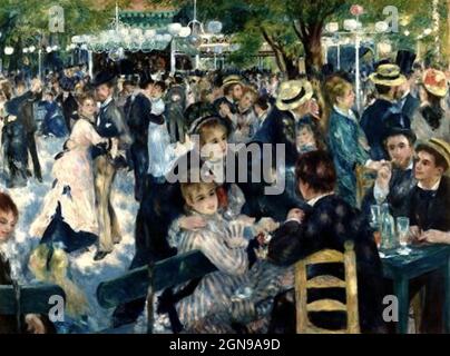 DANSE AU MOULIN de la GALETTE 1876 peinture de Pierre-Auguste Renoir (1841-1919) au Musée d'Orsay, Paris Banque D'Images