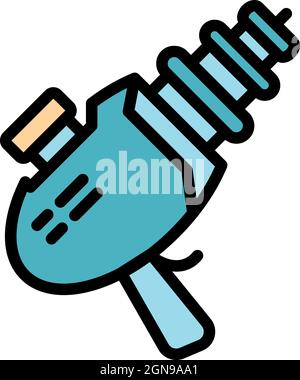 Icône Blaster. Contour image vectorielle couleur de l'icône de vecteur isolée à plat Illustration de Vecteur