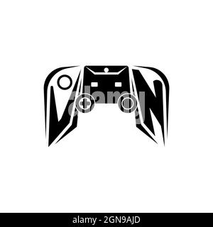 VN logo de jeu initial eSport. Modèle vectoriel de style de forme de console de jeux Illustration de Vecteur