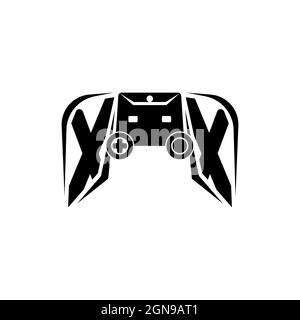 XX logo de jeu eSport initial. Modèle vectoriel de style de forme de console de jeux Illustration de Vecteur