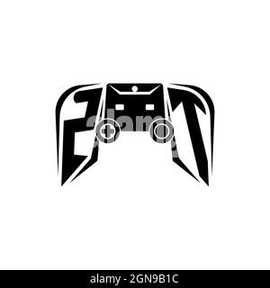 Logo ZT initial eSport gaming. Modèle vectoriel de style de forme de console de jeux Illustration de Vecteur