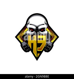 QP logo de jeu eSport initial. Modèle vectoriel de style de forme de console de jeux Illustration de Vecteur