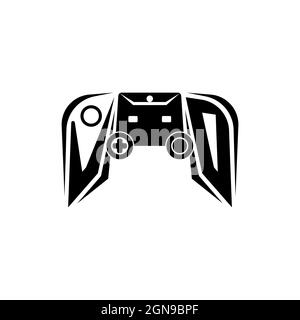 VO logo de jeu eSport initial. Modèle vectoriel de style de forme de console de jeux Illustration de Vecteur